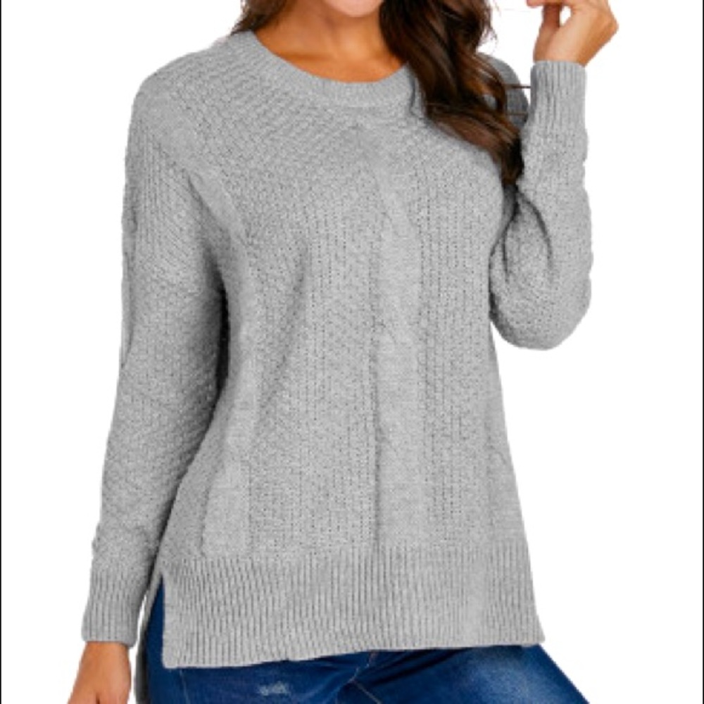 GRAY PATTERNED SWEATER